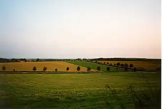 Het landschap in de Baumberge.