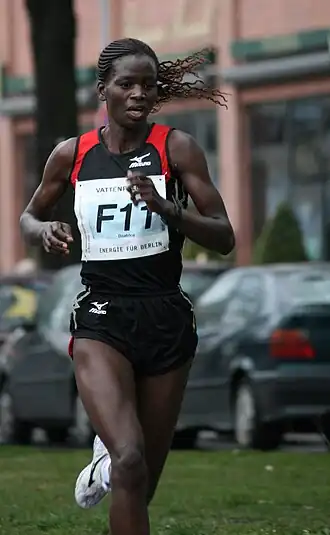 Tijdens de halve marathon van Berlijn in 2008