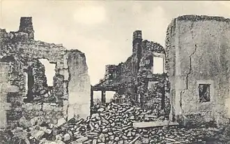 Beauclair in puin na afloop van de Eerste Wereldoorlog (1918)