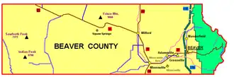 Kaart van Beaver County