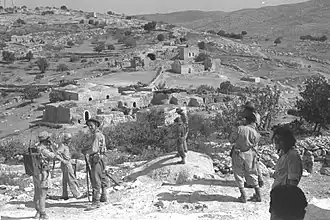Israëlische soldaten in Beit Natif in oktober 1948.