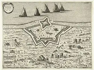 De belegering door de Spanjaarden en het ontzet door de Staatsen onder Frederik Hendrik.