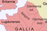 Gallia Belgica na 90, toen de voorheen tot Gallia Belgica behorende provincies Germania Inferior en Germania Superior ervan los gemaakt waren.