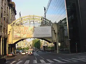 De Belliardstraat ter hoogte van de Belliardtunnel en het Delors-gebouw, hoofdzetel van het Europees Economisch en Sociaal Comité en het Comité van de Regio's