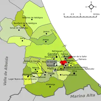 Kaart van Bellreguard