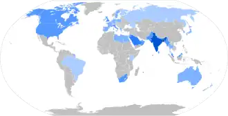 Verspreiding van Bengaals sprekende mensen over de hele wereld.