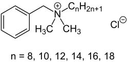 Structuurformule van benzalkoniumchloride