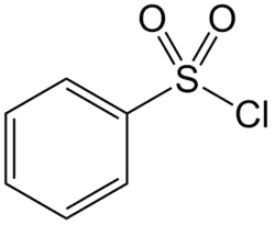 Structuurformule van benzeensulfonylchloride
