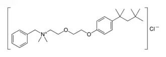 Structuurformule van benzethoniumchloride