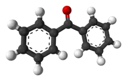 Molecuulmodel van benzofenon