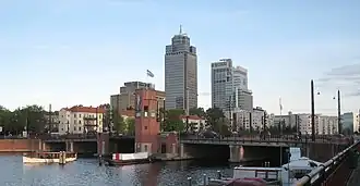 Berlagebrug anno 2007, met de Rembrandttoren op de achtergrond
