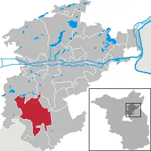 Kaart van Bernau bei Berlin