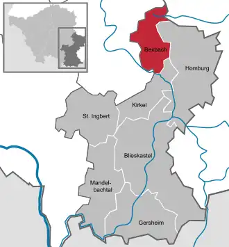 Kaart van Bexbach