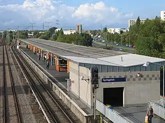 Gezicht op station Springpfuhl vanuit het zuiden