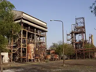 De fabriek van Union Carbide in 2010