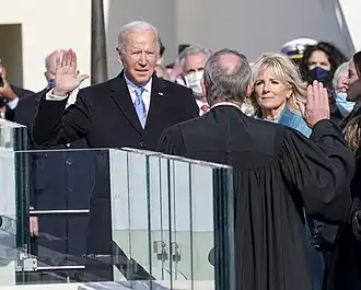 Joe Biden legt het ambtseed af als 46e president van de Verenigde Staten.