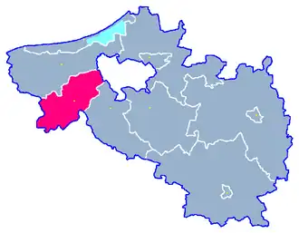 Ligging van de gemeente binnen de powiat