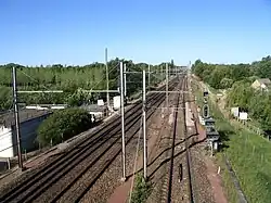 aansluiting van het raccordement van Connerré-Sud op de spoorlijn Paris-Montparnasse - Brest.