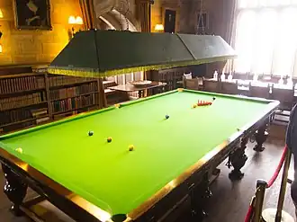 Snookertafel (met de ballen in uitgangspositie)