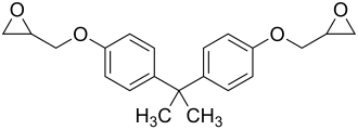 Structuurformule van bisfenol A diglycidylether