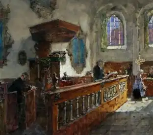 "Voor de preek", circa 1890/1900