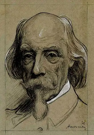 Portret van Bisschop in 1902 getekend door Hendrik Haverman