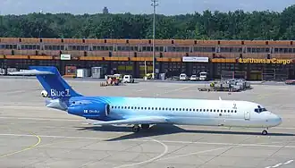 Een Boeing 717 van Blue1