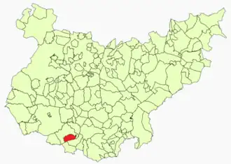 Kaart van Bodonal de la Sierra