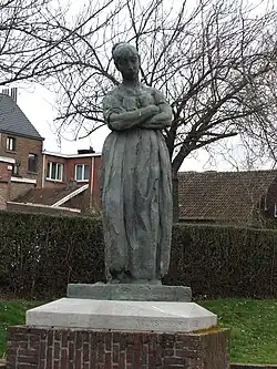 Sculptuur "Huiselijke zorgen" in het Gemeentepark in Boom.