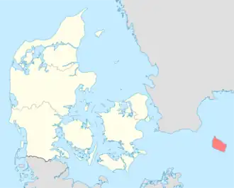 Locatie van gemeente Bornholm