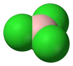 Molecuulmodel van boortrichloride