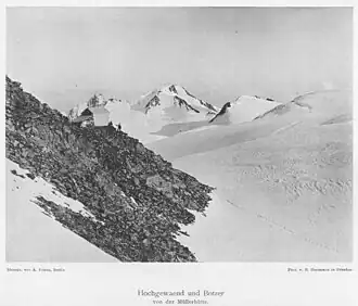 De Hochgewänd (links) en de Botzer, gezien vanaf de Müllerhütte