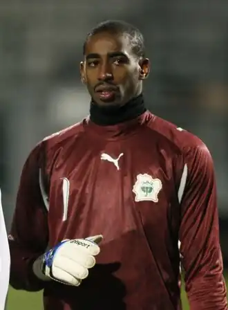 Boubacar Barry "Copa" met de nationale ploeg van Ivoorkust tegen Guinee, in het Franse Rouen in 2007.