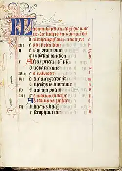 November in het Bout Psalter-getijdenboek