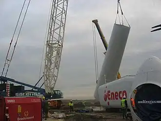 Bouw Eneco windpark in Halderberge