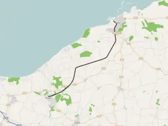 Spoorlijn Brenderup - Bogense op de kaart