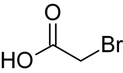 Structuurformule van broomazijnzuur