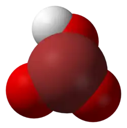 Molecuulmodel van waterstofbromaat