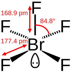 Structuurformule van broompentafluoride
