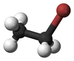 Molecuulmodel van broomethaan