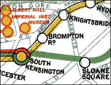 Het station op de metrokaart van 1912