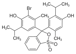 Structuurformule van broomthymolblauw