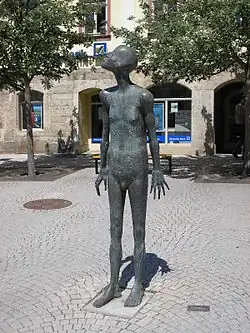 Bronsplastiek aan de Apothekerbrunnen in Ilmenau