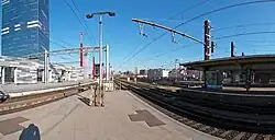 Noordelijk einde van de internationale perrons in 2008.