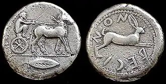 {Munt met Olympisch kampioen Anaxilas