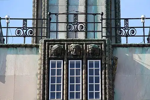 Detail van de facade