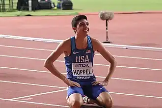 Bryce Hoppel op de WK van 2019 in Doha.