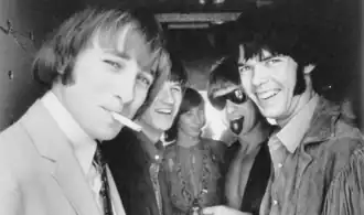 Buffalo Springfield in 1966, met v.l.n.r. Stephen Stills, Richie Furay, Bruce Palmer, Dewey Martin en Neil Young