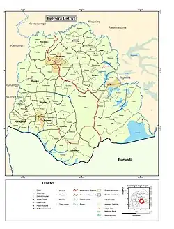 Kaart van Bugesera district