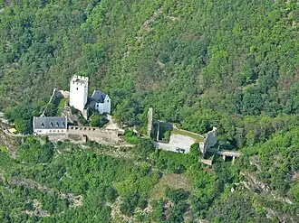 luchtfoto van de burcht Sterrenberg